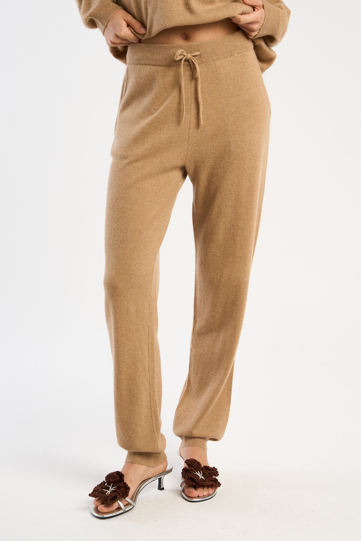 Pantalon droit 100% Cachemire PERLA Camel