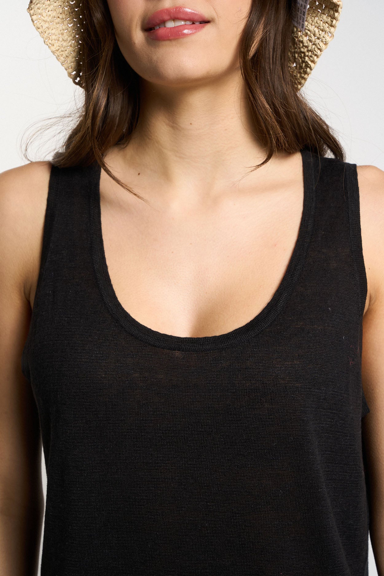 Débardeur en 100% Lin DIBO Noir - vue 2