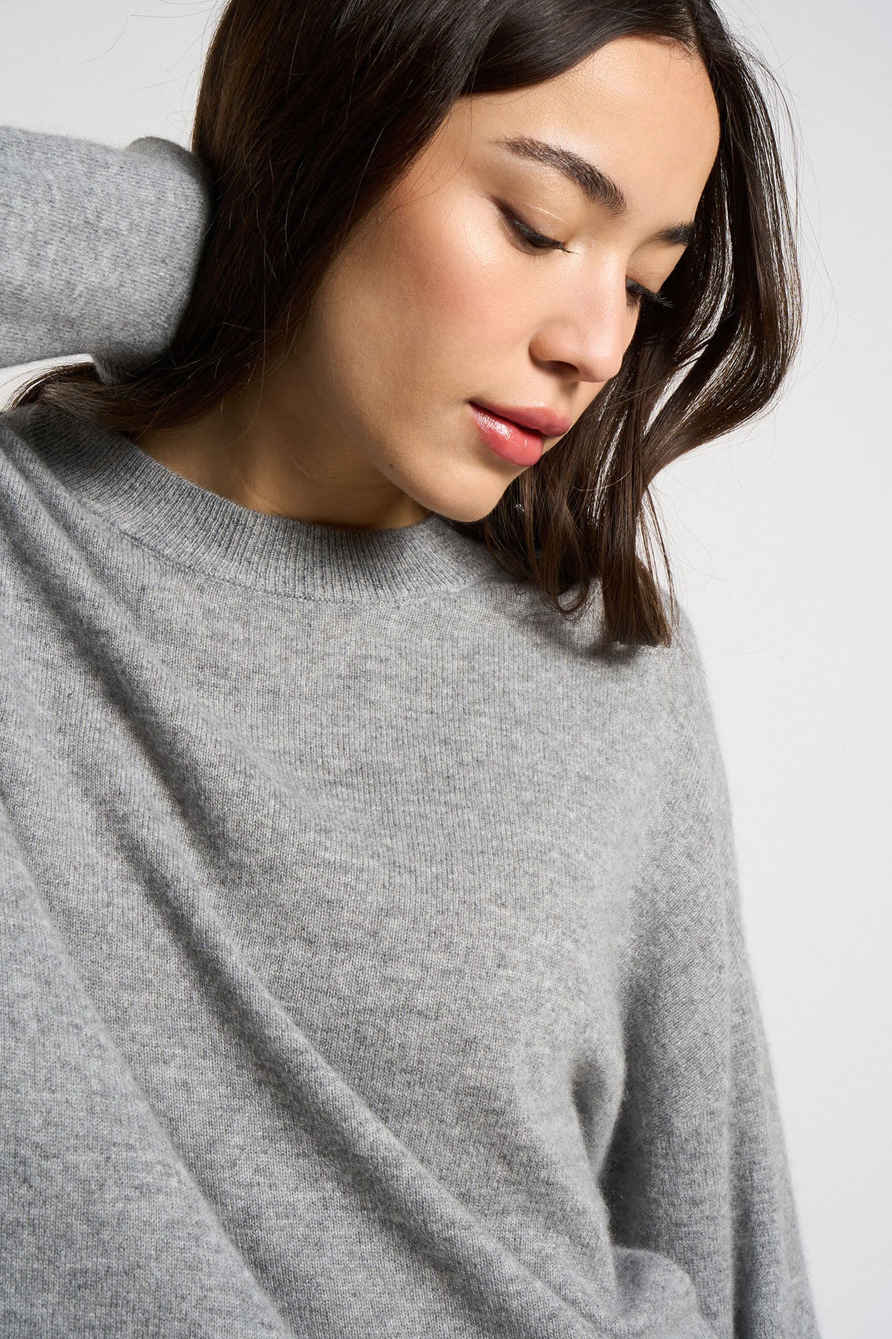 Pull col rond 100% Cachemire MAPOUPETTE Grey - vue 2