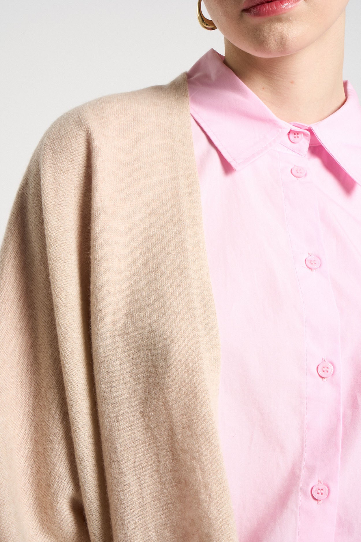 Gilet poncho 100% Cachemire GWENN Beige chiné - vue 2