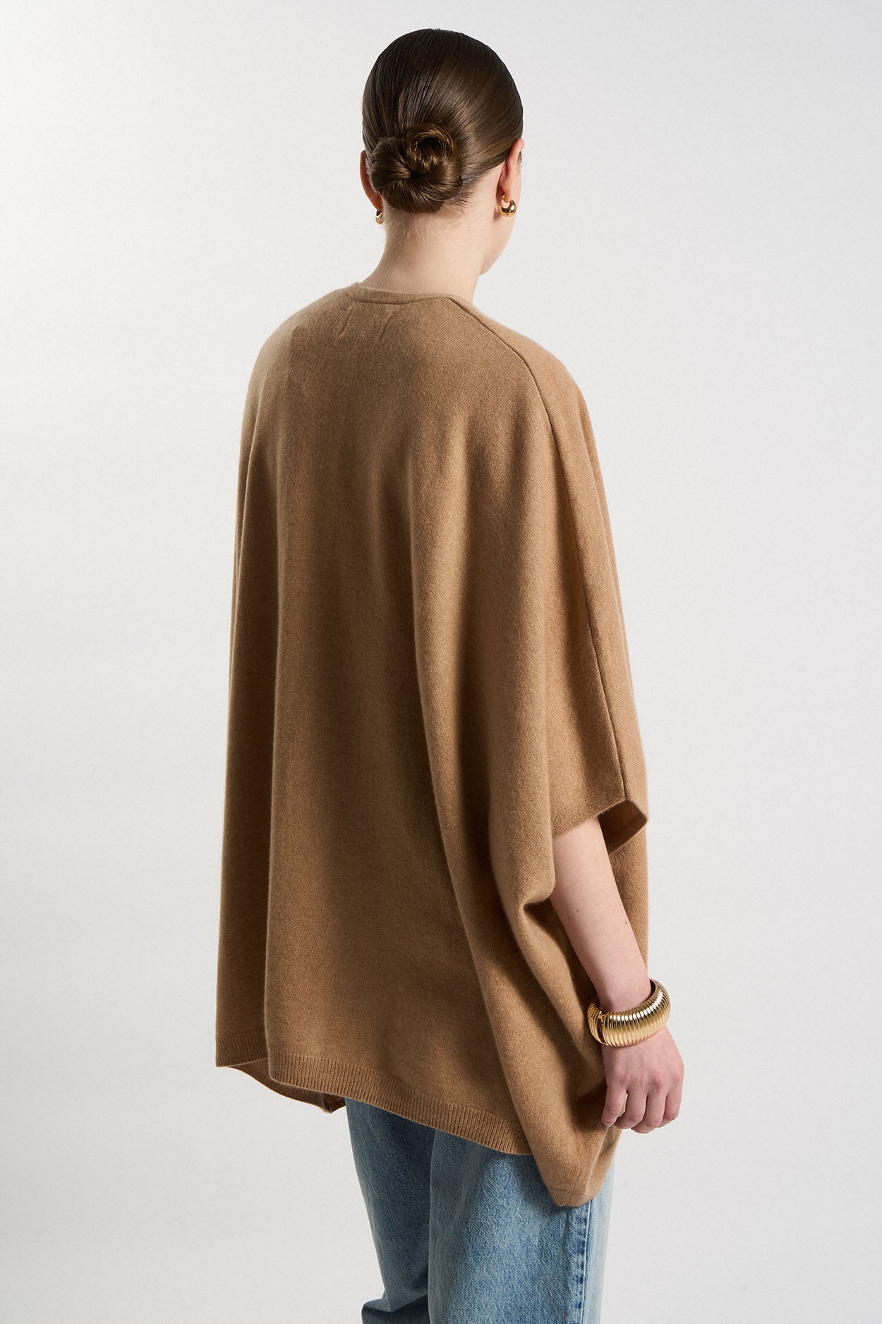 Gilet poncho 100% Cachemire GWENN Camel - vue 3