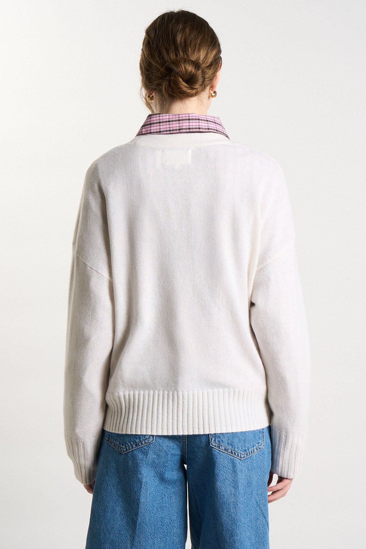 Gilet boutonné 100% Cachemire GRAMMALYA Milk - vue 3