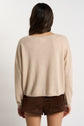 Pull col bateau court 100% Cachemire MONROE Beige chiné - vue 3