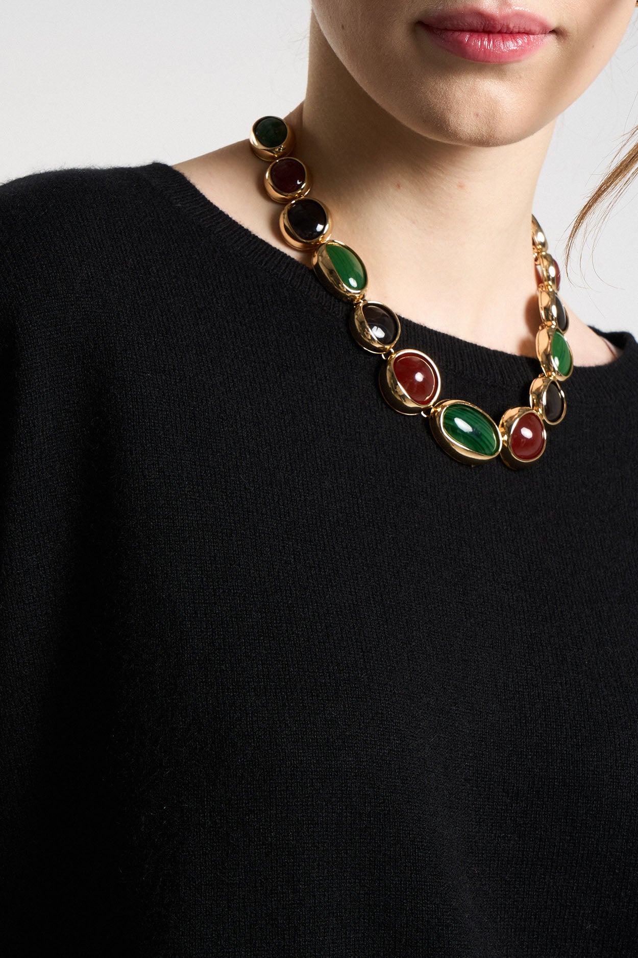 Pull col bateau court 100% Cachemire MONROE Noir - vue 2