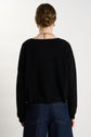 Pull col bateau court 100% Cachemire MONROE Noir - vue 3