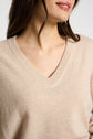 Pull col V en 100% Cachemire MAPOUPY Beige chiné - vue 2