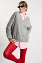 Pull col V en 100% Cachemire MAPOUPY Grey
