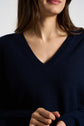Pull col V en 100% Cachemire MAPOUPY Marine - vue 2