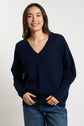 Pull col V en 100% Cachemire MAPOUPY Marine - vue 3