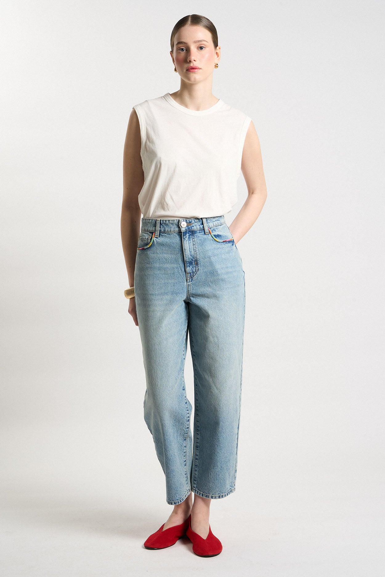 Débardeur col rond 100% Coton TAYLOR Milk