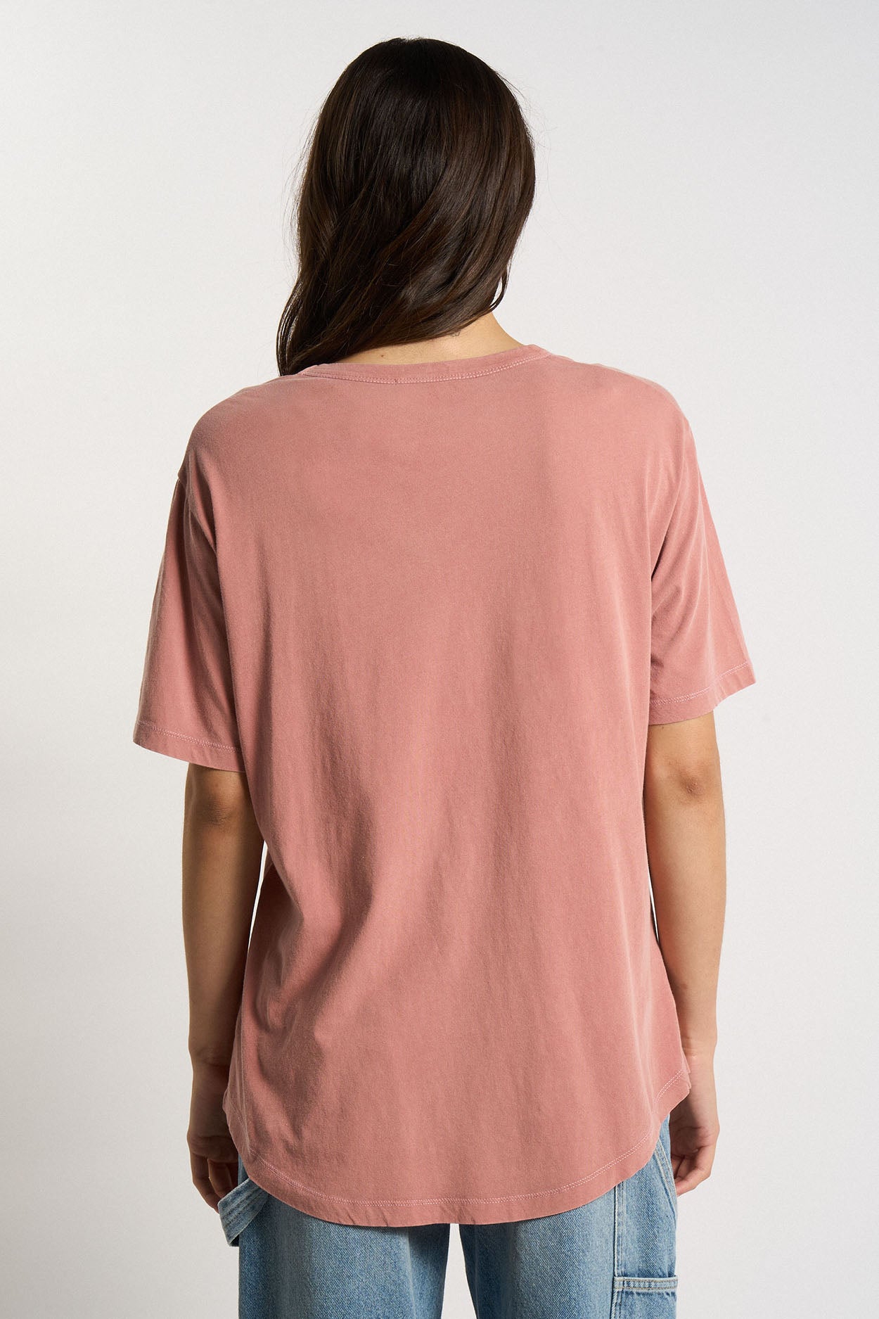 T-shirt col V 100% Coton TRACYS Rosewood - vue 3