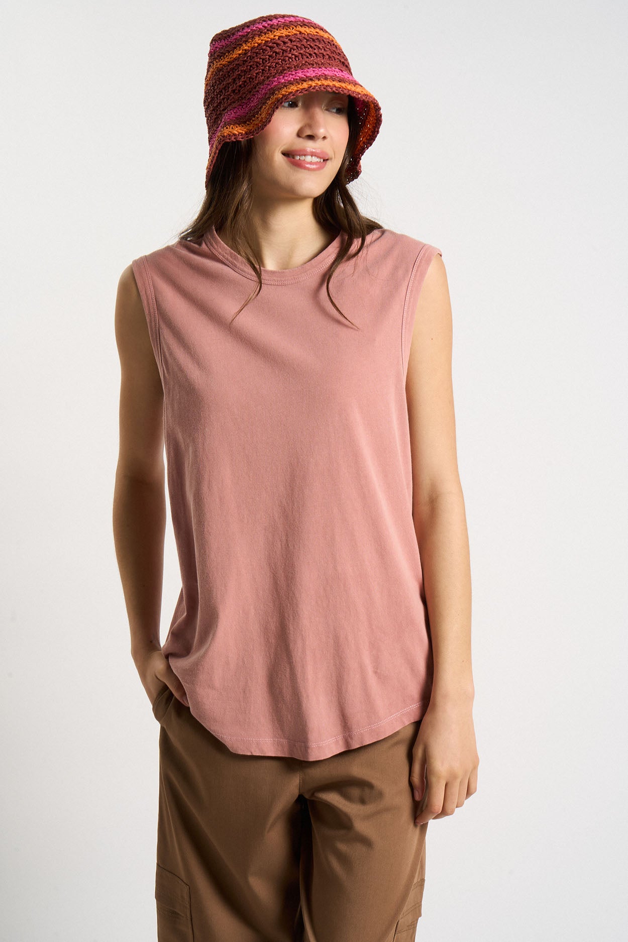 Débardeur col rond 100% Coton TAYLORS Rosewood